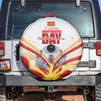 North Macedonia Independence Day Spare Tire Cover Ilinden Monument Raised Fist Jets Flag