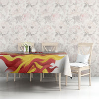 North Macedonia Independence Day Tablecloth Ilinden Monument Raised Fist Jets Flag
