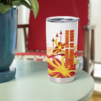 North Macedonia Independence Day Tumbler Cup Ilinden Monument Raised Fist Jets Flag