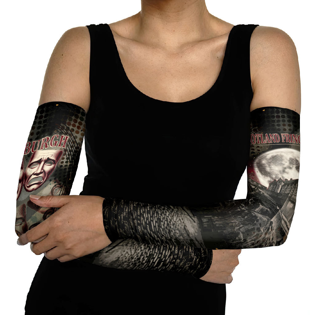 Edinburgh Fringe Arm Sleeves Scotland Fringe Arts Comedy Tragedy Masks Castle Moon