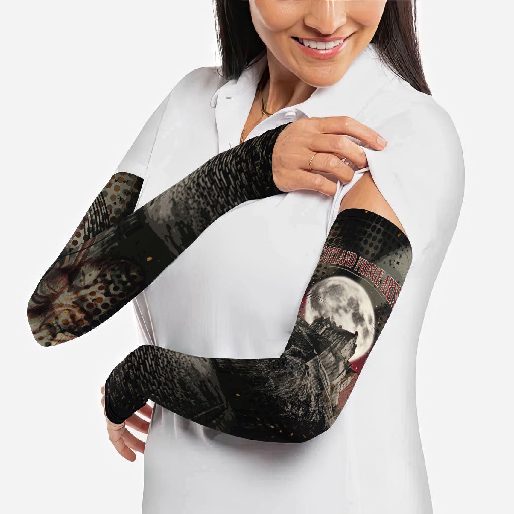 Edinburgh Fringe Arm Sleeves Scotland Fringe Arts Comedy Tragedy Masks Castle Moon