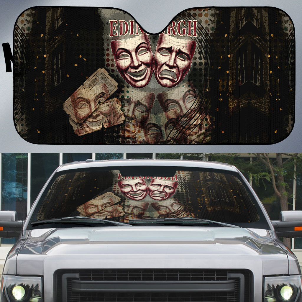 Edinburgh Fringe Auto Sun Shade Scotland Fringe Arts Comedy Tragedy Masks Castle Moon