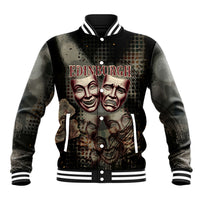 Edinburgh Fringe Baseball Jacket Scotland Fringe Arts Comedy Tragedy Masks Castle Moon