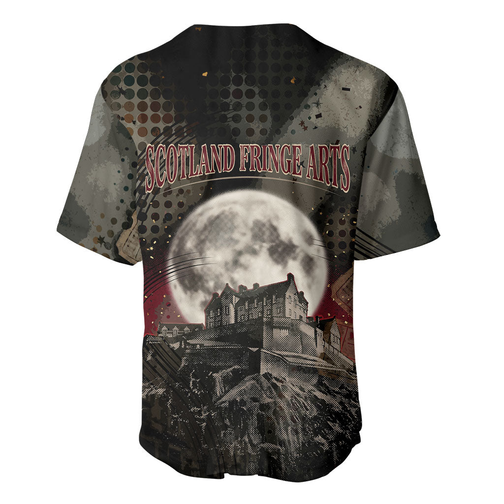 Edinburgh Fringe Baseball Jersey Scotland Fringe Arts Comedy Tragedy Masks Castle Moon