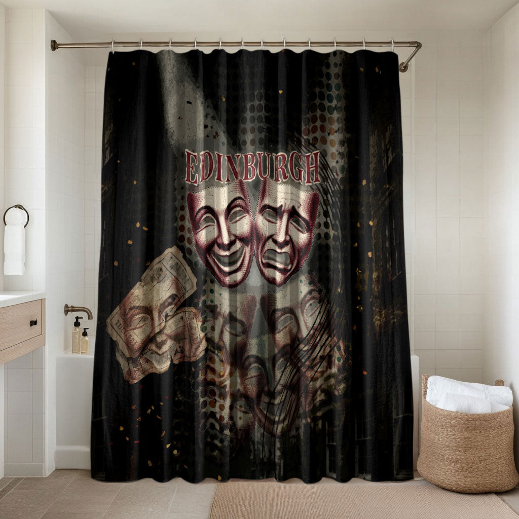 Edinburgh Fringe Bathroom Set Scotland Fringe Arts Comedy Tragedy Masks Castle Moon