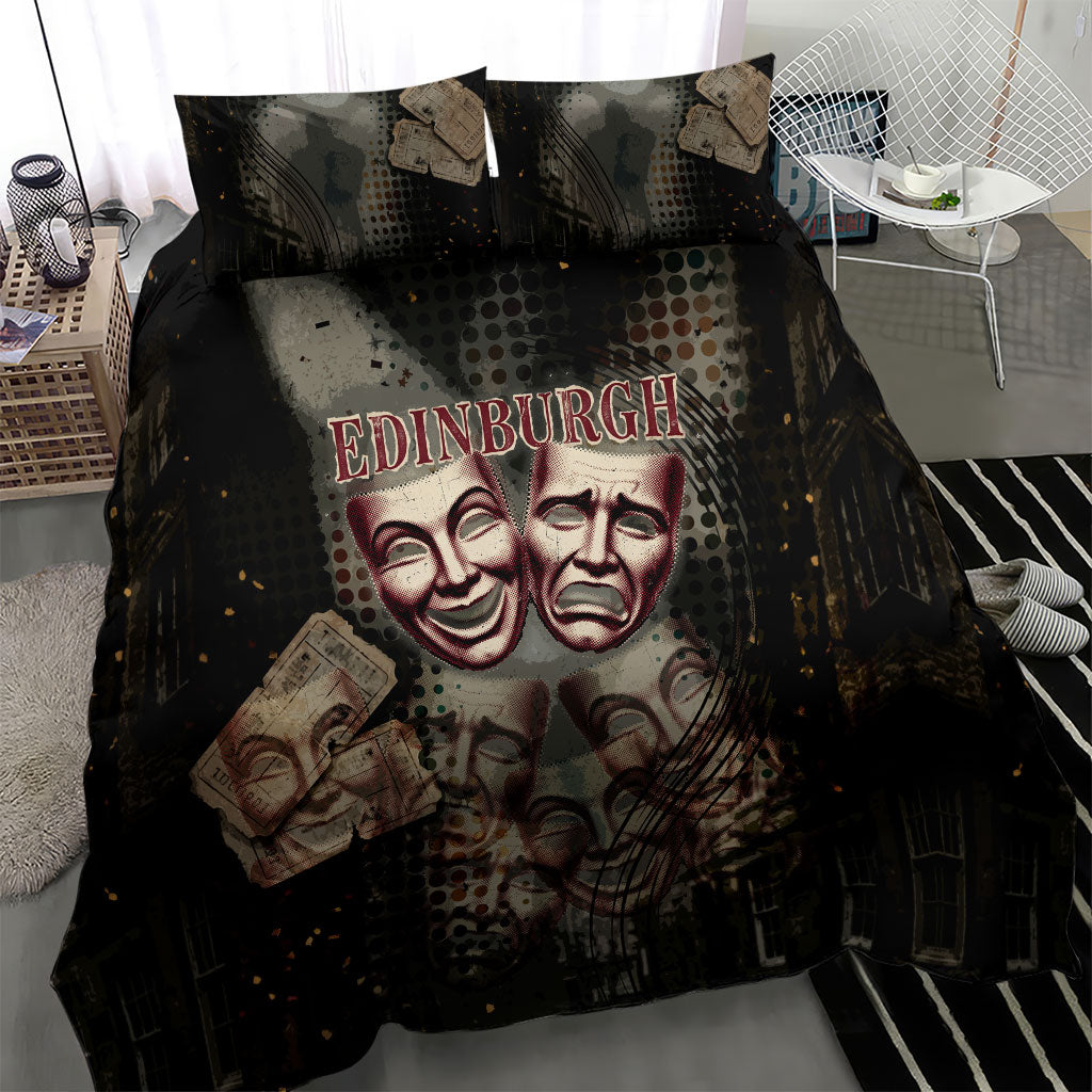 Edinburgh Fringe Bedding Set Scotland Fringe Arts Comedy Tragedy Masks Castle Moon