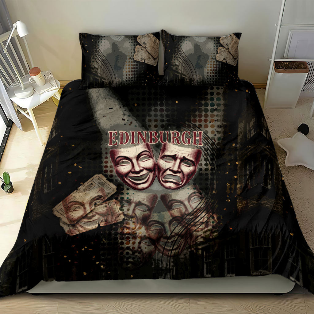Edinburgh Fringe Bedding Set Scotland Fringe Arts Comedy Tragedy Masks Castle Moon