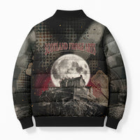 Edinburgh Fringe Bomber Puffer Jacket Scotland Fringe Arts Comedy Tragedy Masks Castle Moon