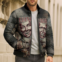 Edinburgh Fringe Bomber Puffer Jacket Scotland Fringe Arts Comedy Tragedy Masks Castle Moon