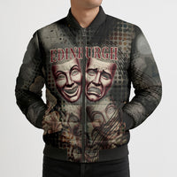 Edinburgh Fringe Bomber Puffer Jacket Scotland Fringe Arts Comedy Tragedy Masks Castle Moon