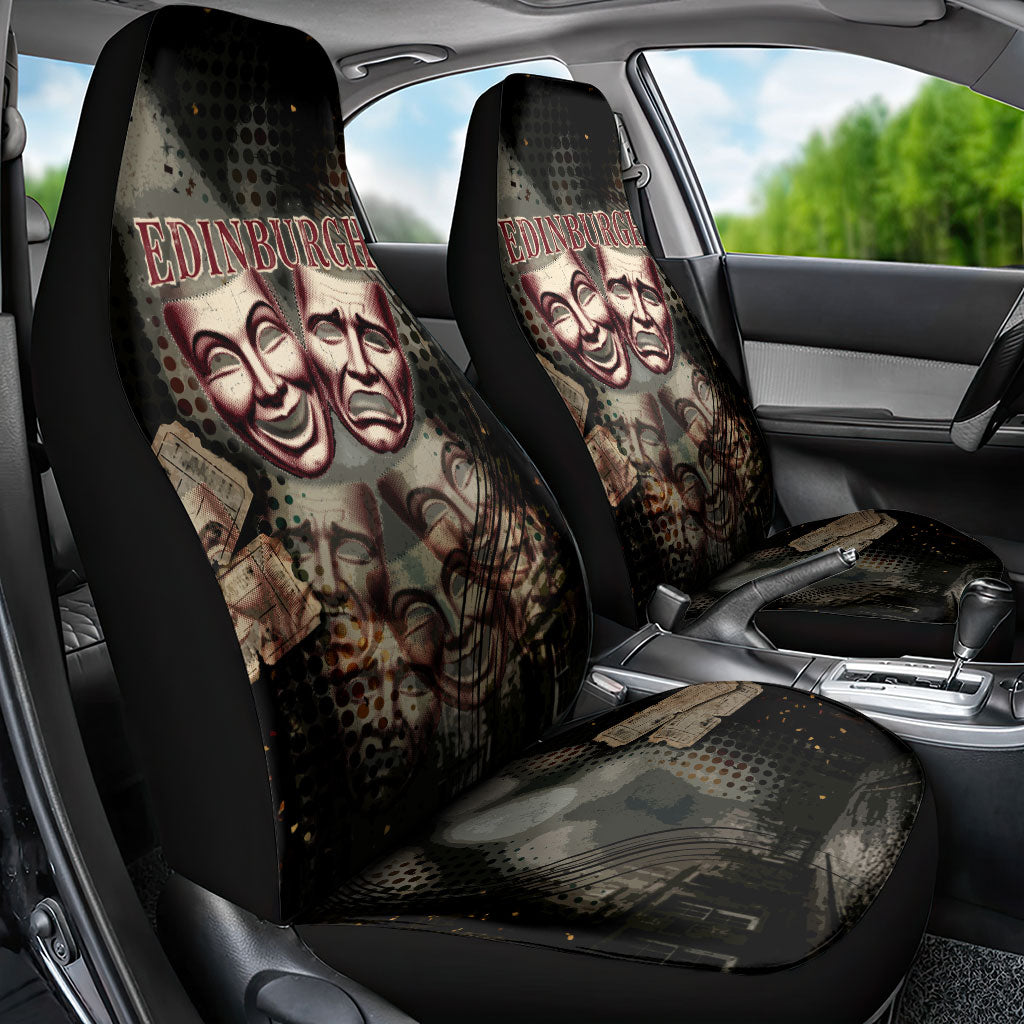 Edinburgh Fringe Car Seat Cover Scotland Fringe Arts Comedy Tragedy Masks Castle Moon