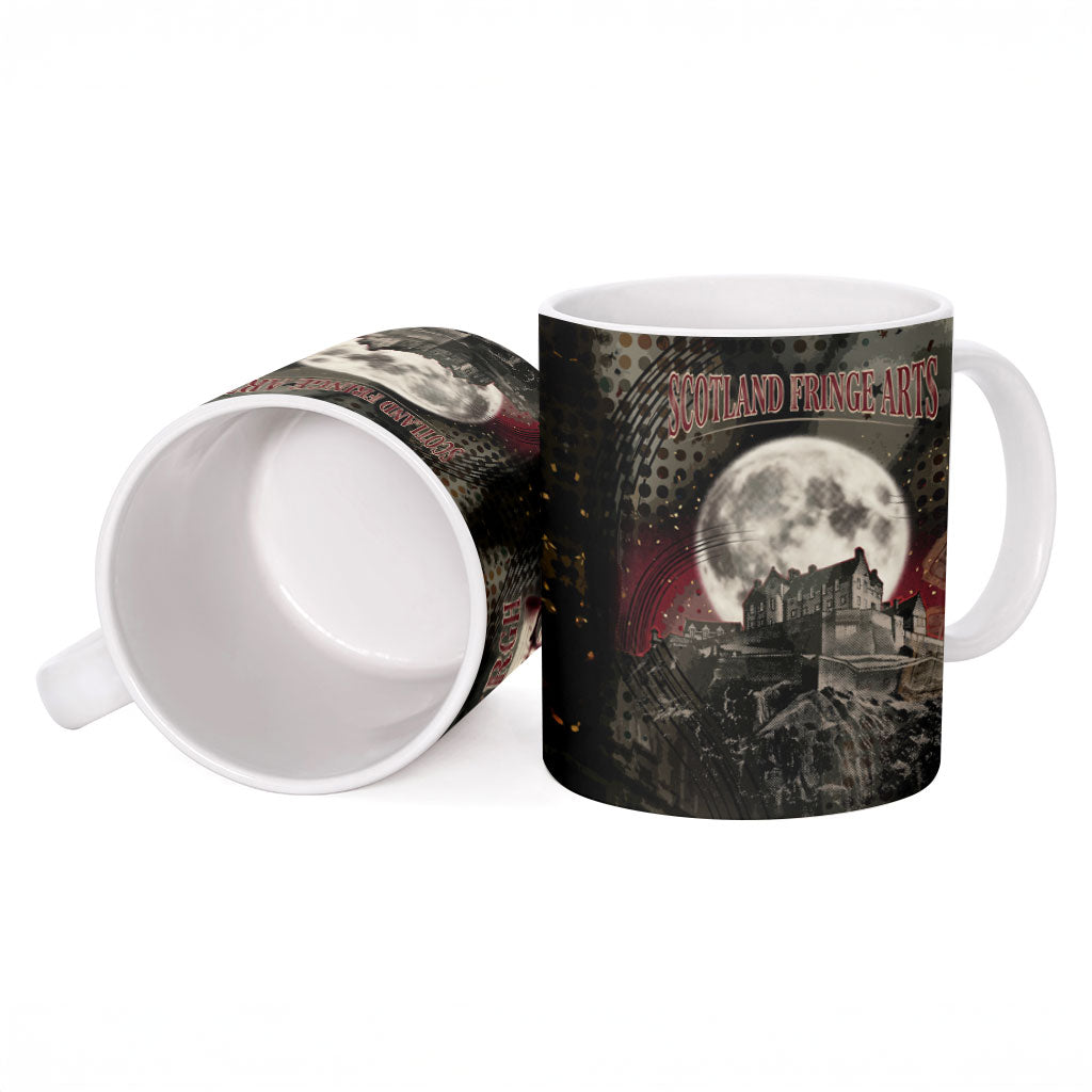 Edinburgh Fringe Ceramic Mug Scotland Fringe Arts Comedy Tragedy Masks Castle Moon