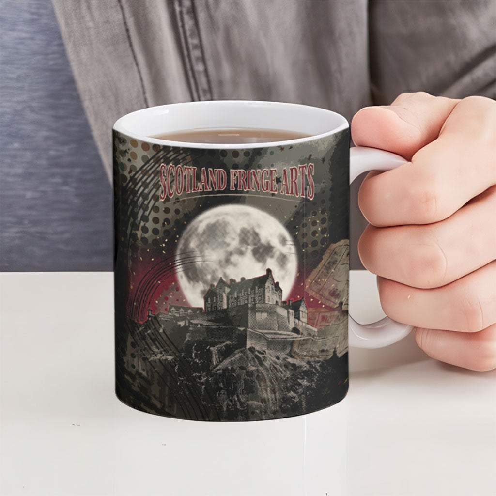 Edinburgh Fringe Ceramic Mug Scotland Fringe Arts Comedy Tragedy Masks Castle Moon