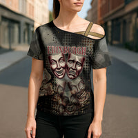 Edinburgh Fringe Cross Shoulder Shirt Scotland Fringe Arts Comedy Tragedy Masks Castle Moon
