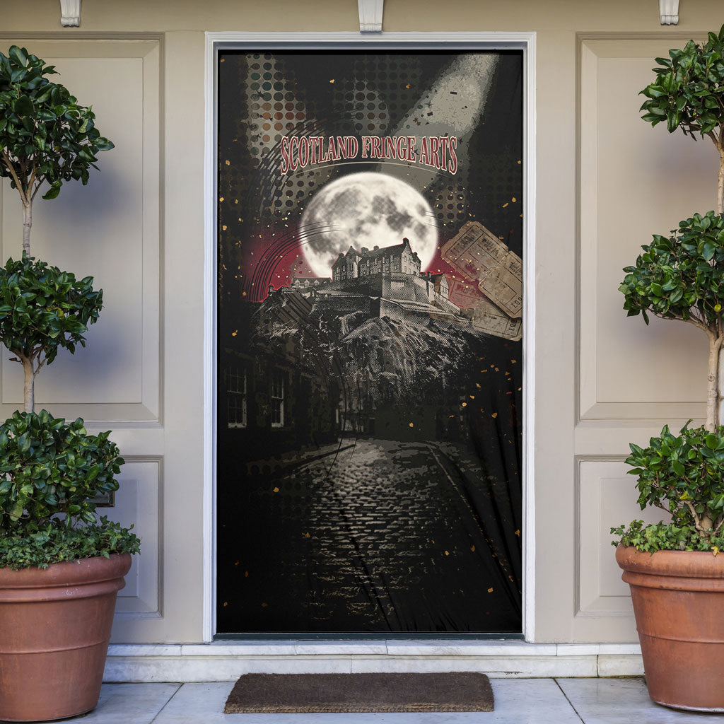 Edinburgh Fringe Door Cover Scotland Fringe Arts Comedy Tragedy Masks Castle Moon