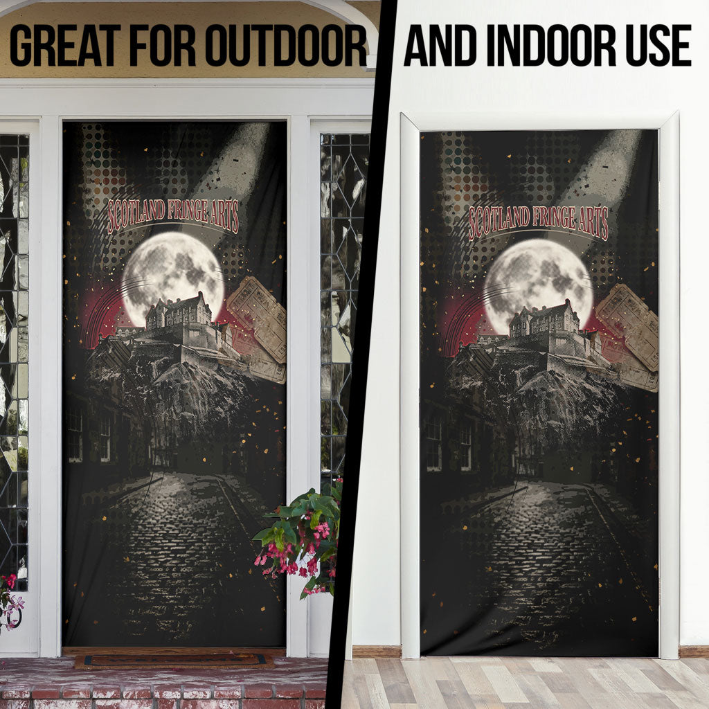 Edinburgh Fringe Door Cover Scotland Fringe Arts Comedy Tragedy Masks Castle Moon