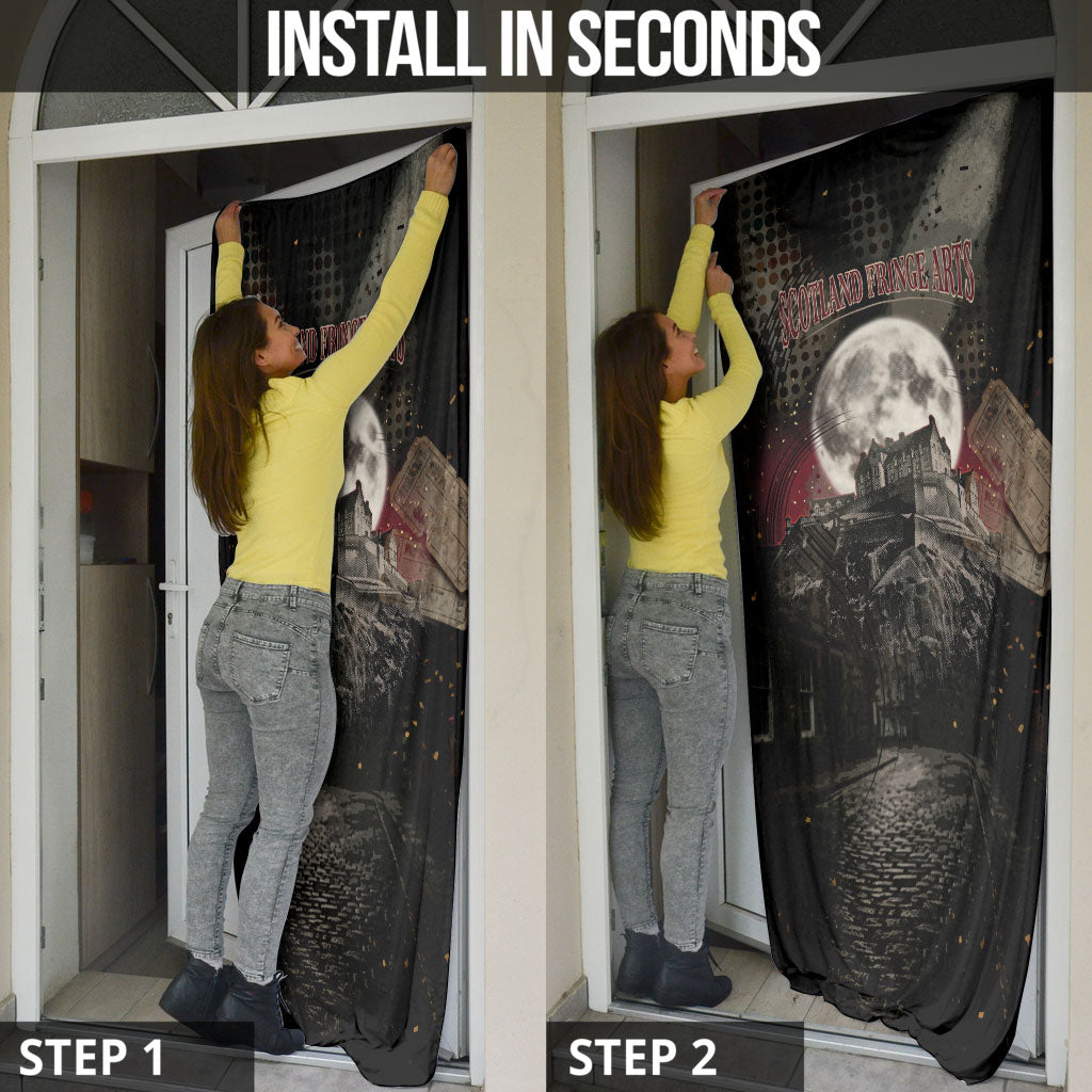Edinburgh Fringe Door Cover Scotland Fringe Arts Comedy Tragedy Masks Castle Moon