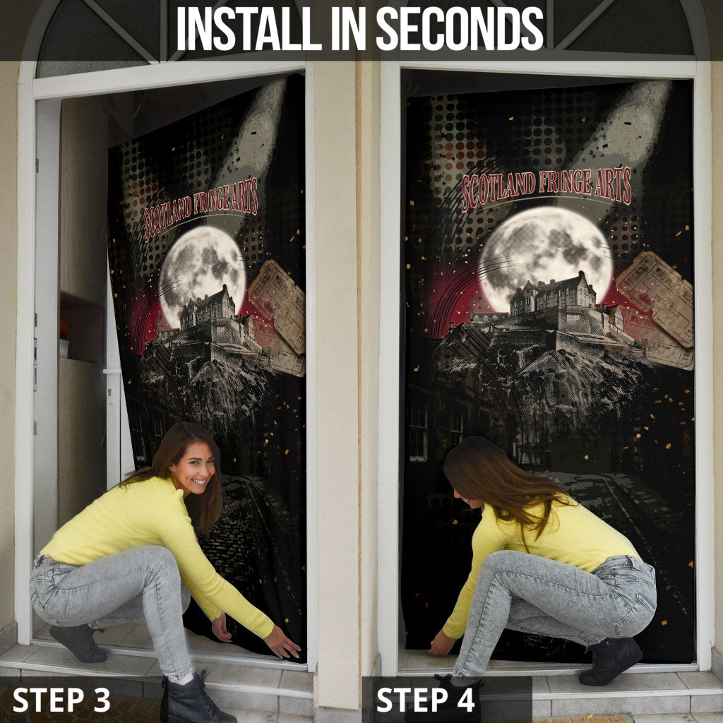 Edinburgh Fringe Door Cover Scotland Fringe Arts Comedy Tragedy Masks Castle Moon