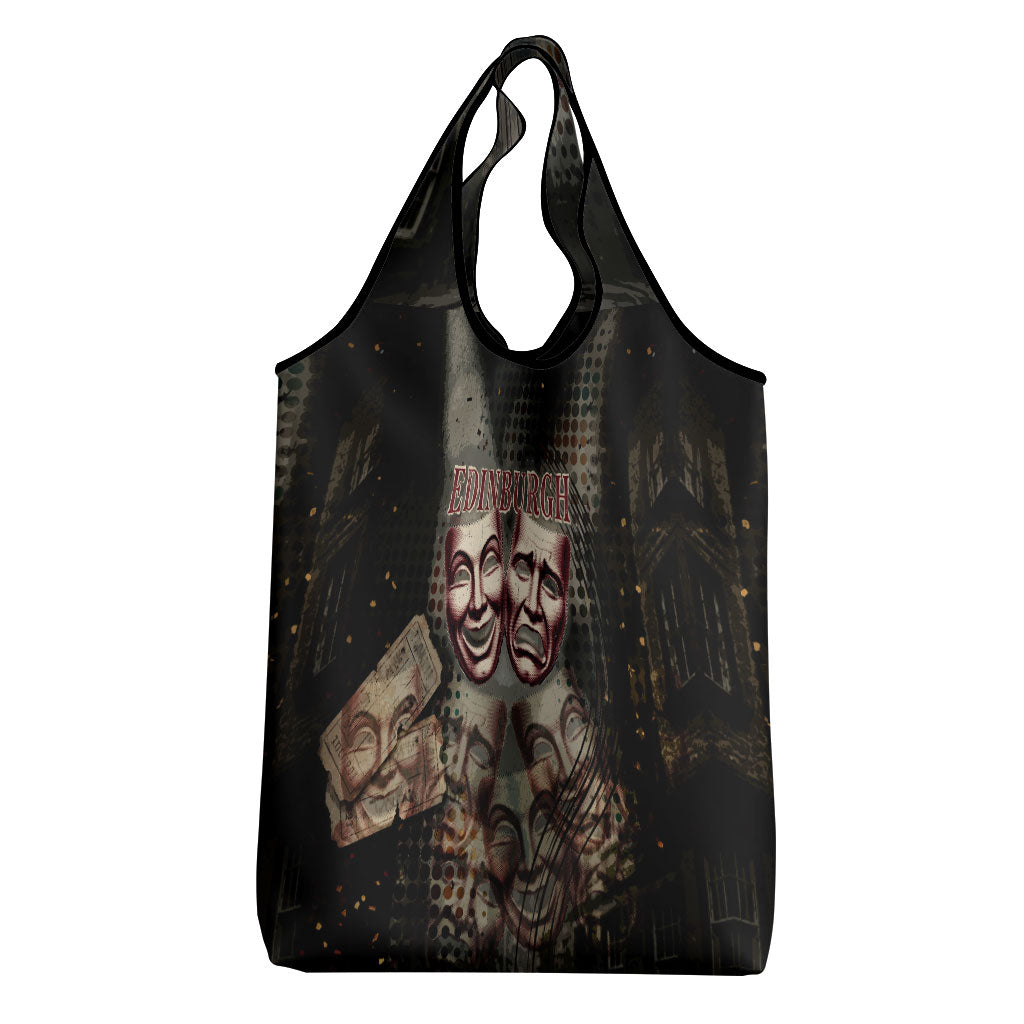 Edinburgh Fringe Grocery Bag Scotland Fringe Arts Comedy Tragedy Masks Castle Moon