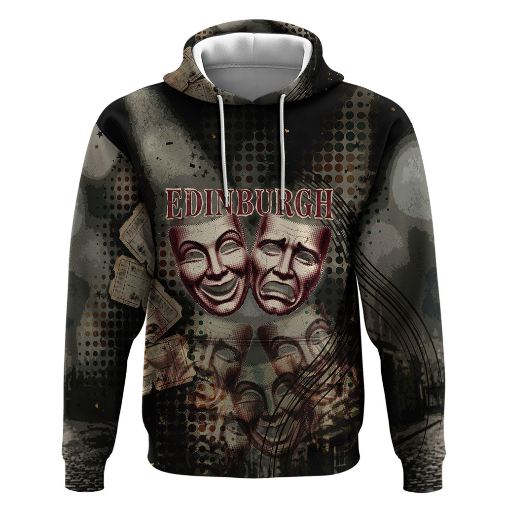 Edinburgh Fringe Hoodie Scotland Fringe Arts Comedy Tragedy Masks Castle Moon