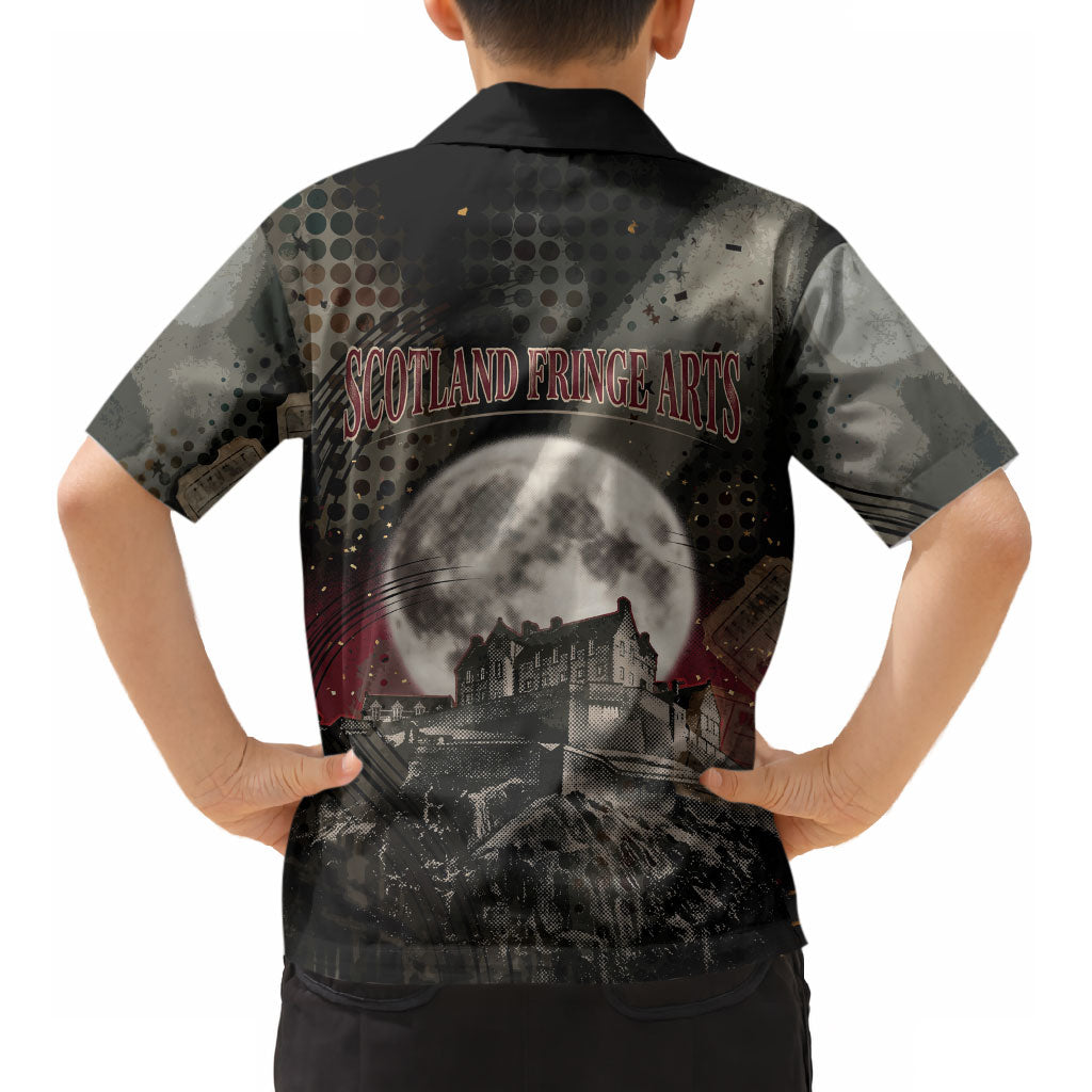 Edinburgh Fringe Kid Hawaiian Shirt Scotland Fringe Arts Comedy Tragedy Masks Castle Moon