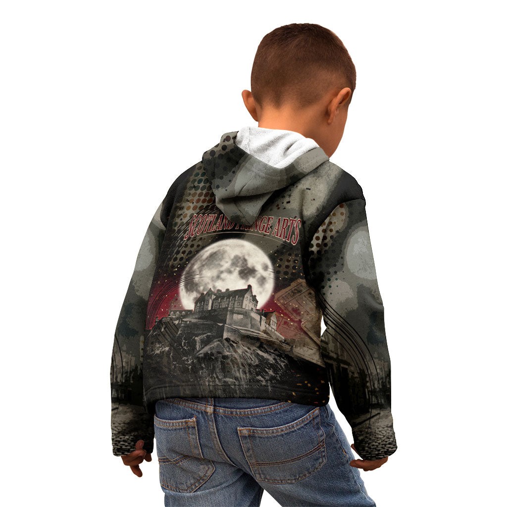 Edinburgh Fringe Kid Hoodie Scotland Fringe Arts Comedy Tragedy Masks Castle Moon