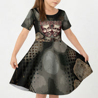 Edinburgh Fringe Kid Short Sleeve Dress Scotland Fringe Arts Comedy Tragedy Masks Castle Moon