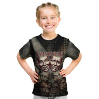 Edinburgh Fringe Kid T Shirt Scotland Fringe Arts Comedy Tragedy Masks Castle Moon