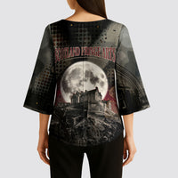 Edinburgh Fringe Kimono Sleeve Blouse Scotland Fringe Arts Comedy Tragedy Masks Castle Moon