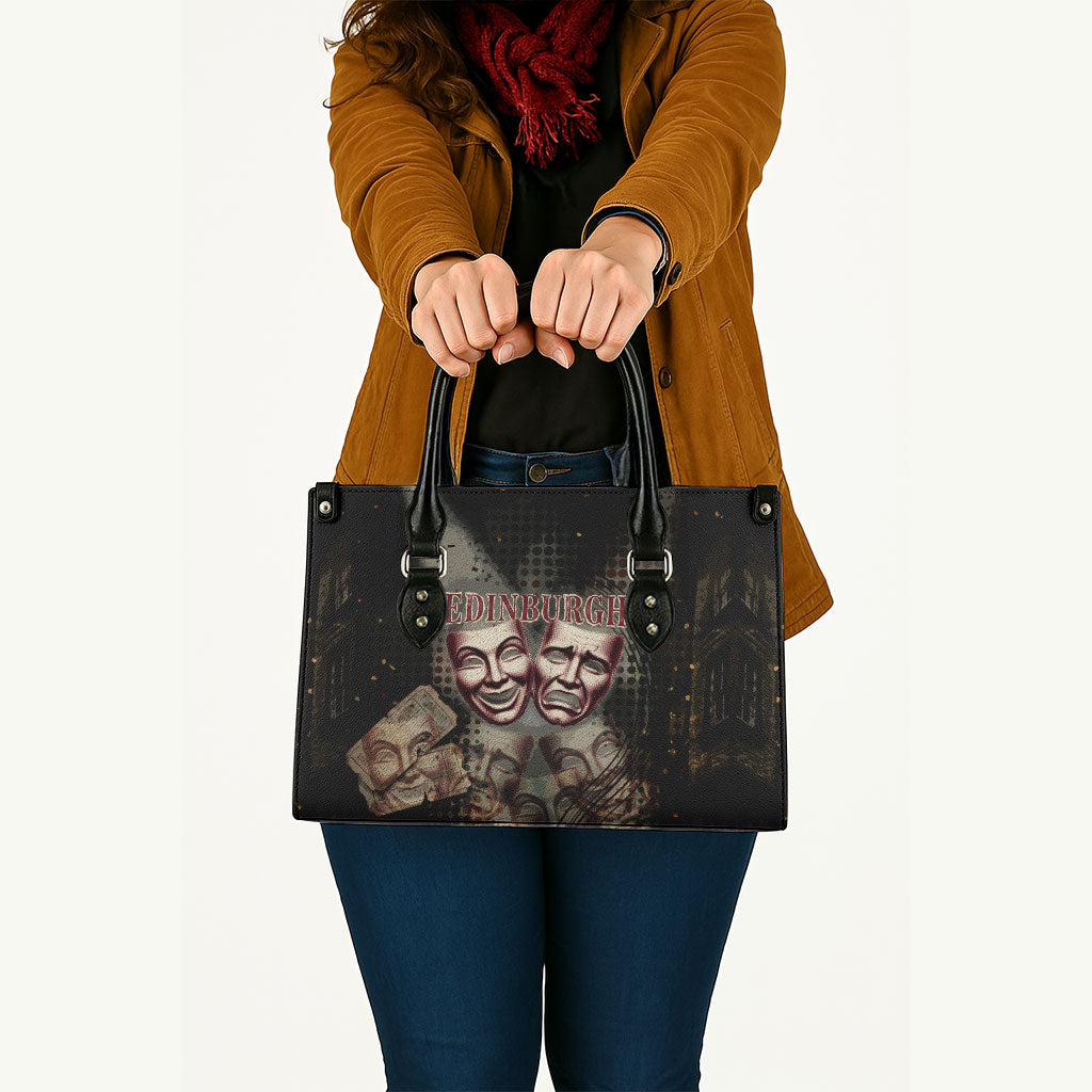 Edinburgh Fringe Leather Bag Scotland Fringe Arts Comedy Tragedy Masks Castle Moon