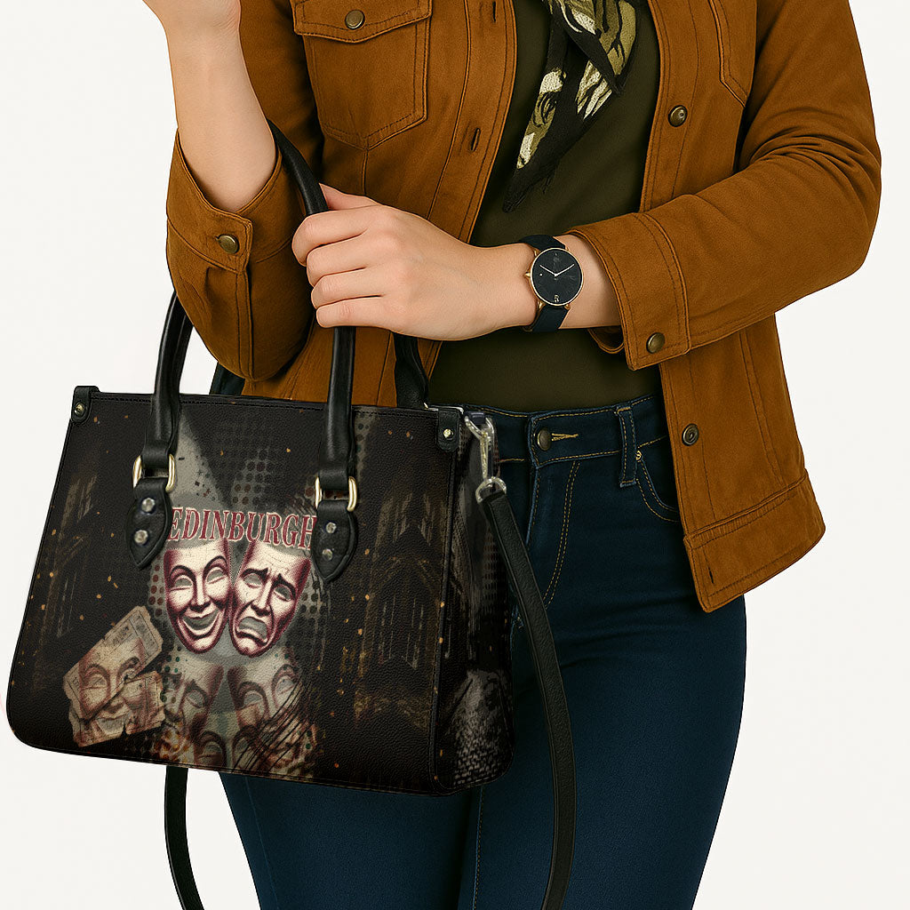 Edinburgh Fringe Leather Bag Scotland Fringe Arts Comedy Tragedy Masks Castle Moon