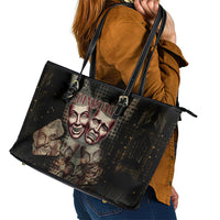 Edinburgh Fringe Leather Tote Bag Scotland Fringe Arts Comedy Tragedy Masks Castle Moon