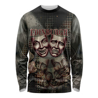 Edinburgh Fringe Long Sleeve Shirt Scotland Fringe Arts Comedy Tragedy Masks Castle Moon