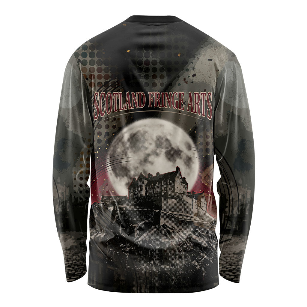 Edinburgh Fringe Long Sleeve Shirt Scotland Fringe Arts Comedy Tragedy Masks Castle Moon
