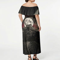 Edinburgh Fringe Off Shoulder Maxi Dress Scotland Fringe Arts Comedy Tragedy Masks Castle Moon