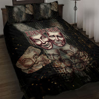 Edinburgh Fringe Quilt Bed Set Scotland Fringe Arts Comedy Tragedy Masks Castle Moon