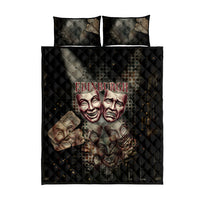 Edinburgh Fringe Quilt Bed Set Scotland Fringe Arts Comedy Tragedy Masks Castle Moon