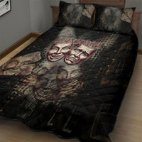 Edinburgh Fringe Quilt Bed Set Scotland Fringe Arts Comedy Tragedy Masks Castle Moon