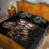 Edinburgh Fringe Quilt Bed Set Scotland Fringe Arts Comedy Tragedy Masks Castle Moon