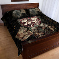 Edinburgh Fringe Quilt Bed Set Scotland Fringe Arts Comedy Tragedy Masks Castle Moon