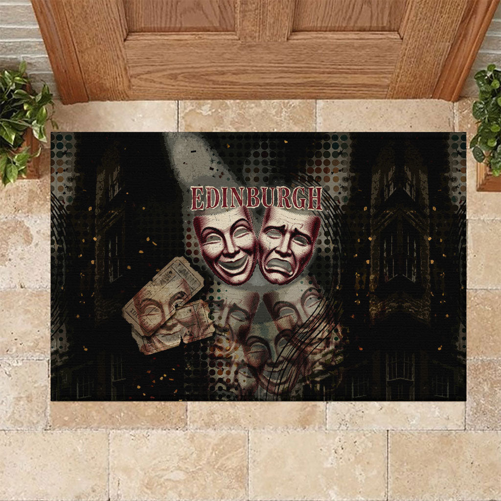 Edinburgh Fringe Rubber Doormat Scotland Fringe Arts Comedy Tragedy Masks Castle Moon