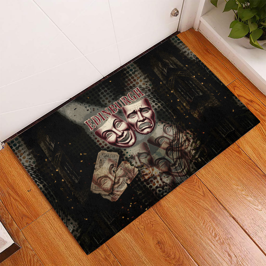 Edinburgh Fringe Rubber Doormat Scotland Fringe Arts Comedy Tragedy Masks Castle Moon