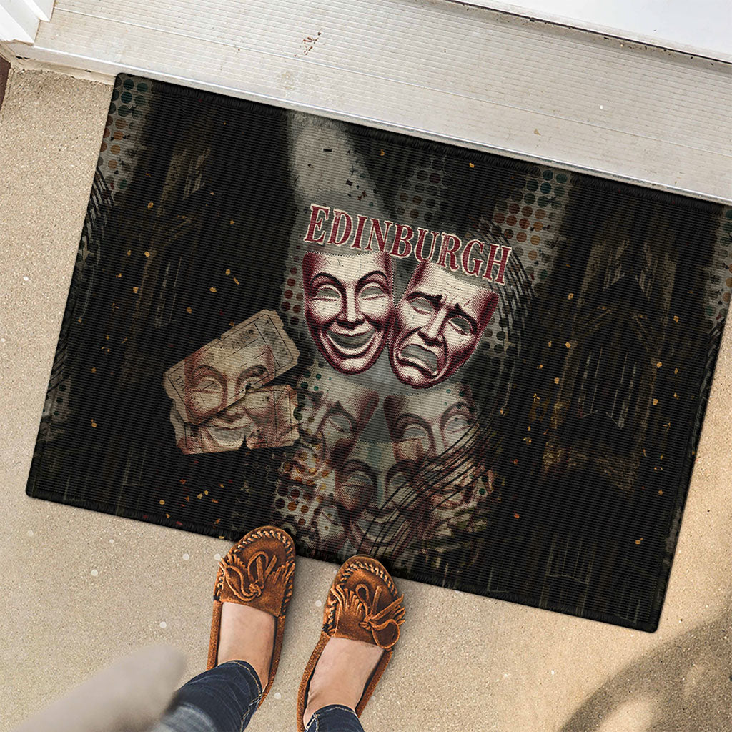 Edinburgh Fringe Rubber Doormat Scotland Fringe Arts Comedy Tragedy Masks Castle Moon