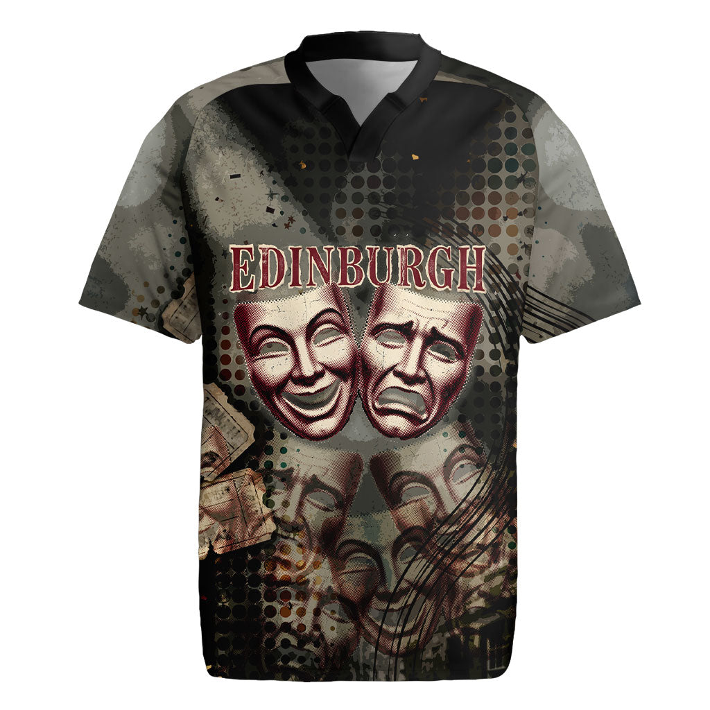 Edinburgh Fringe Rugby Jersey Scotland Fringe Arts Comedy Tragedy Masks Castle Moon