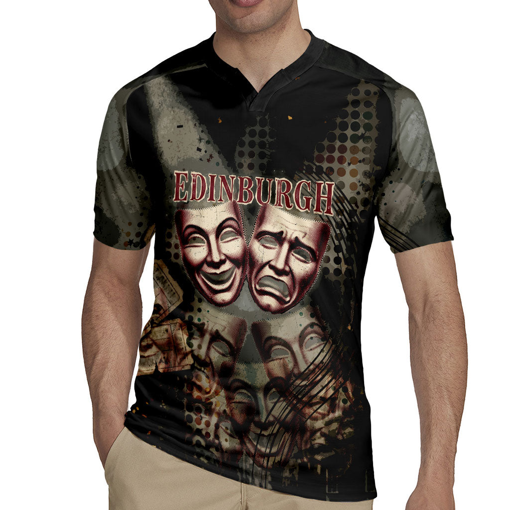 Edinburgh Fringe Rugby Jersey Scotland Fringe Arts Comedy Tragedy Masks Castle Moon