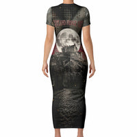 Edinburgh Fringe Short Sleeve Bodycon Dress Scotland Fringe Arts Comedy Tragedy Masks Castle Moon