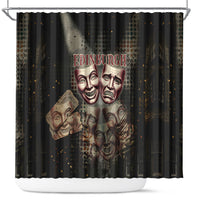 Edinburgh Fringe Shower Curtain Scotland Fringe Arts Comedy Tragedy Masks Castle Moon