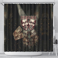 Edinburgh Fringe Shower Curtain Scotland Fringe Arts Comedy Tragedy Masks Castle Moon