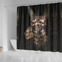 Edinburgh Fringe Shower Curtain Scotland Fringe Arts Comedy Tragedy Masks Castle Moon