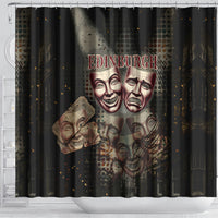 Edinburgh Fringe Shower Curtain Scotland Fringe Arts Comedy Tragedy Masks Castle Moon